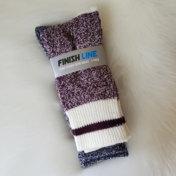 Finish Line Accessories - 2pack women's crew socks